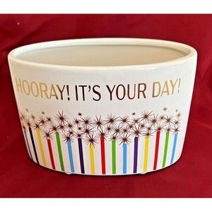 Birthday Celebration Hooray It’s Your Day Flowers.com Planter RARE